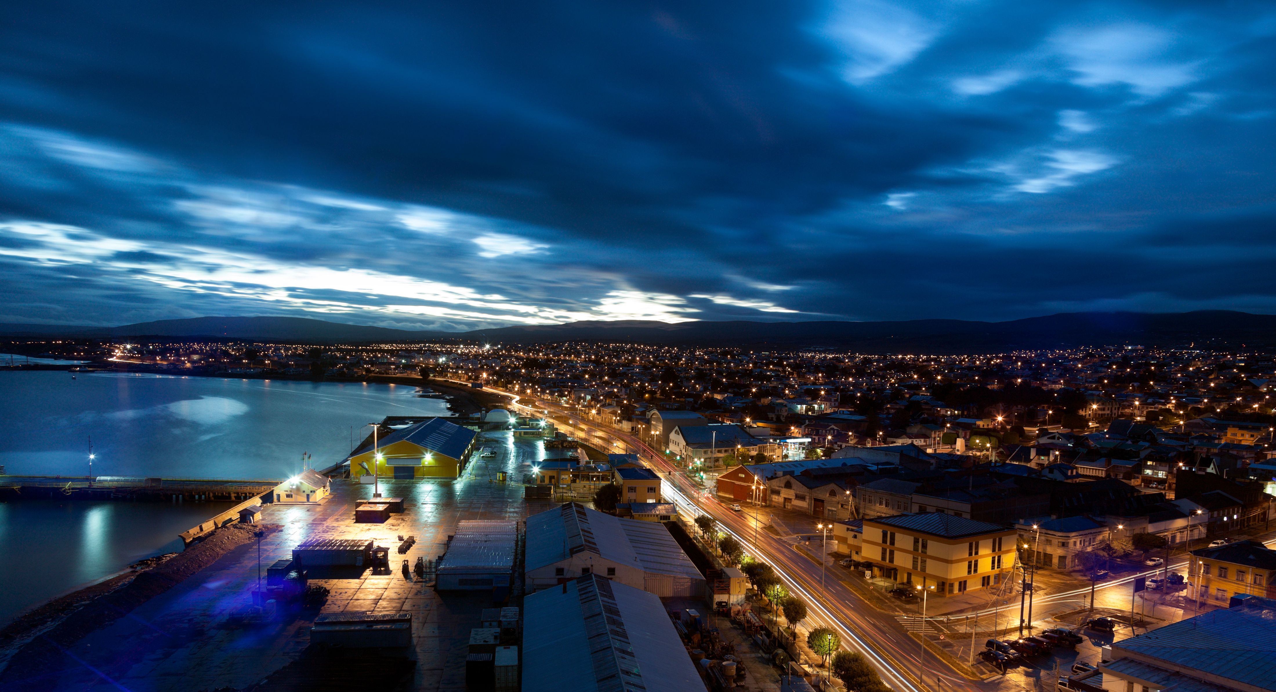 Skyline photo of Punta Arenas, Chile.